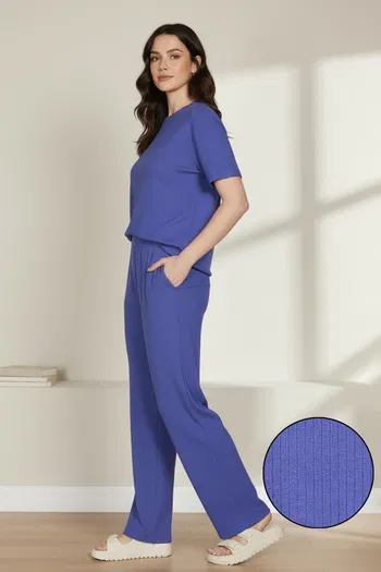 Buy Zivame 2 Mile Fashion Knit Poly Loungewear Set - Iris Bloom